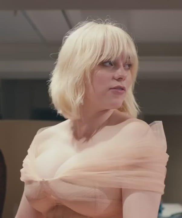 Big Tits Blonde Cleavage gif