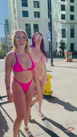 The walk home from the pool party during a Padres day game.