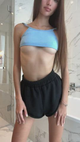 Long Hair Skinny Small Tits Tall Teen gif