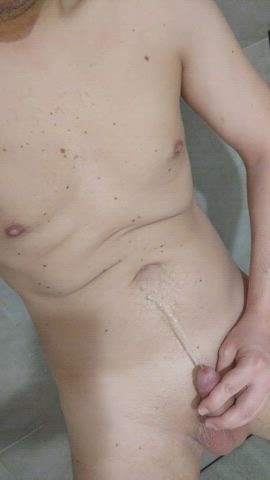 bwc cock jerk off male masturbation masturbating pee peeing piss pissing gif