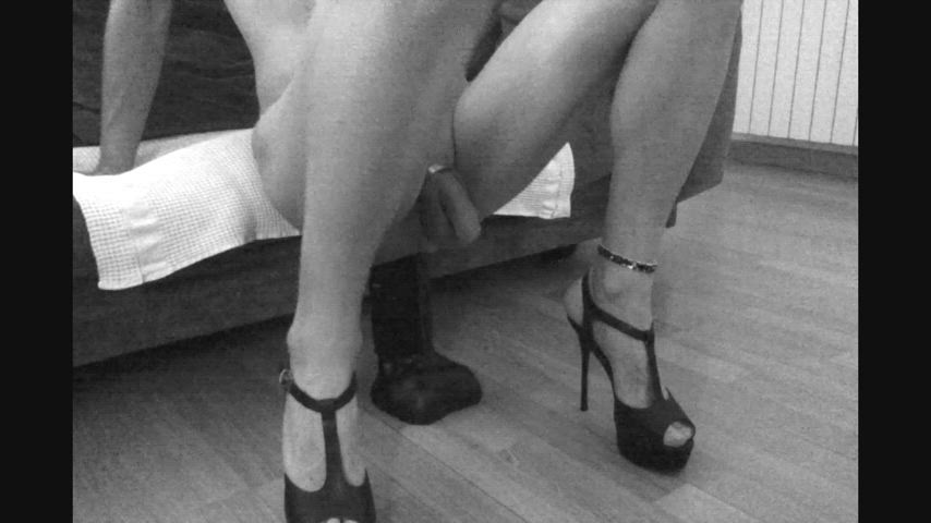 Anal Anal Play Cock Milking Cock Ring Gape High Heels Huge Dildo Legs Nipple Clamps