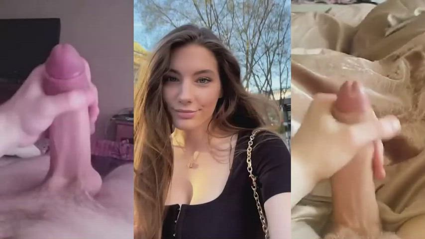 BabeCock Cumshot Split Screen Porn gif