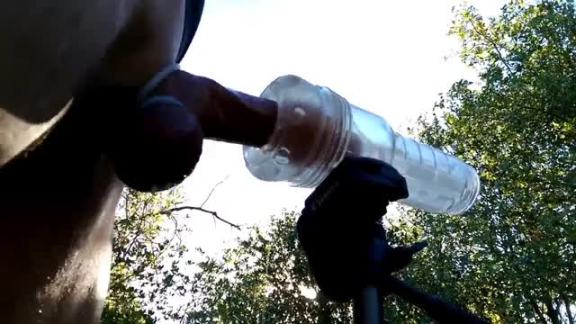 Fleshlight milking outside