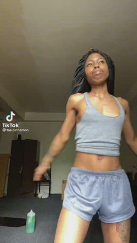 Braless Dancing Ebony Nipples Nipslip Small Nipples Small Tits gif