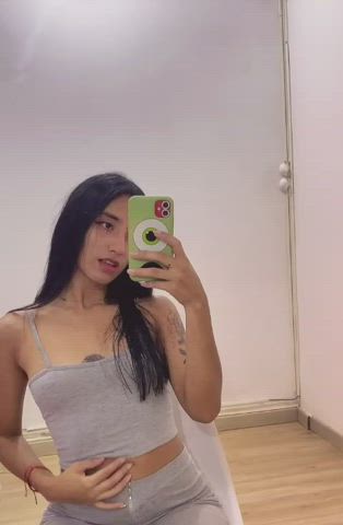 Camgirl Colombian Latina Nipples Small Tits Tattoo Tits Webcam Wet Pussy Porn GIF