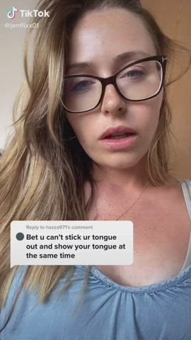 Glasses TikTok Tongue Fetish Tribute gif