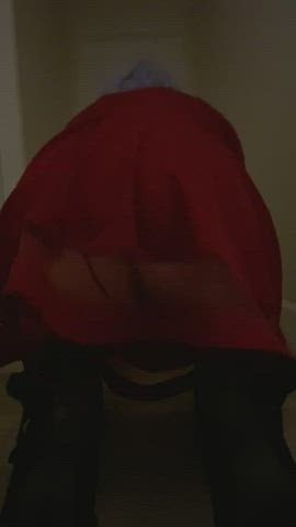 ass butt plug crossdressing nylons sissy spanked thong gif