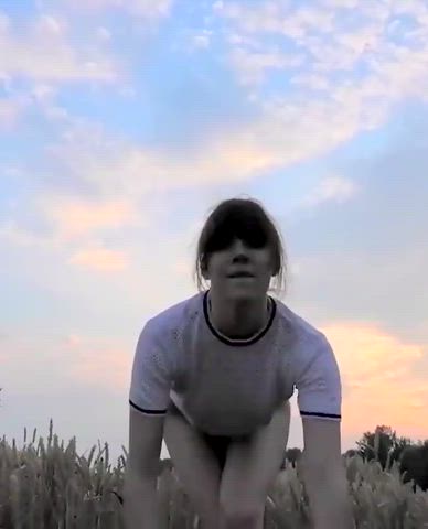 amateur big dick brunette cute outdoor pov pussy riding sex teen gif