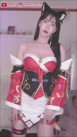 asian cosplay cute dancing korean model gif