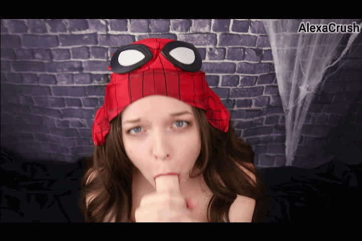 amateur blowjob green eyes pov sucking gif