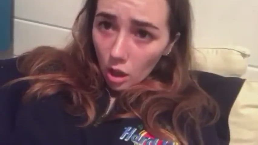 18 years old amateur brunette dirty talk joi masturbating solo teen gif