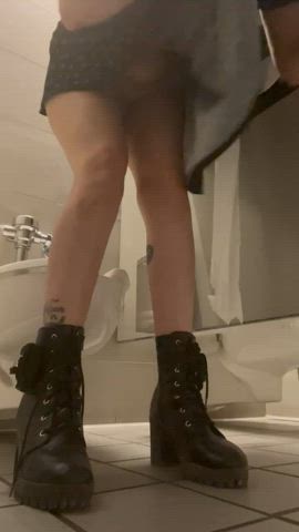 Just a cutie making a public mess at the movie bathroom.