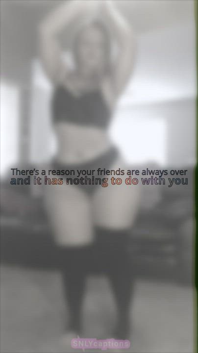 Caption Cuckold Dancing Hotwife Sharing Twerking gif