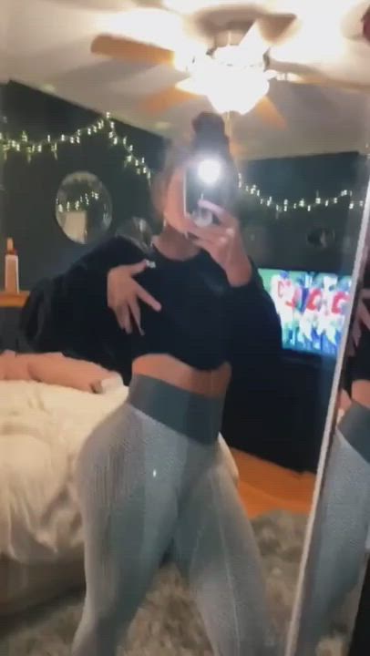 Babe Brunette Leggings Teen gif