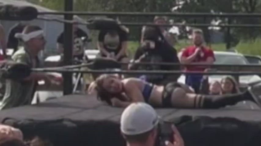 Skye Blue choked and attacked by outside interference
