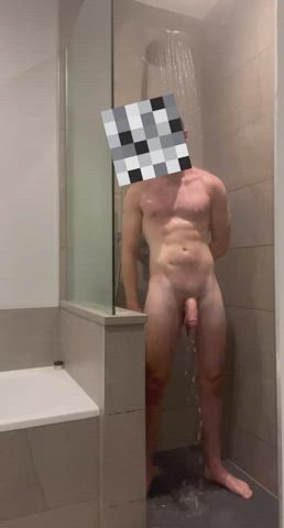 cock shower solo gif