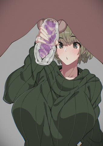 animation anime condom ejaculation handjob gif