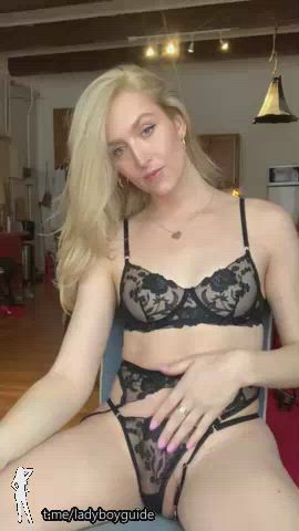 Blonde with a little something hidden in her panties