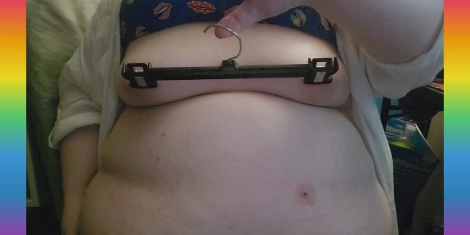 BBW Nipple Play SSBBW Small Tits gif