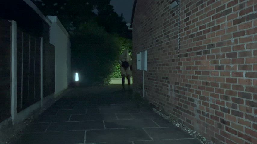 Taught my chastity sub a lesson, restrained him outside half naked and left him for