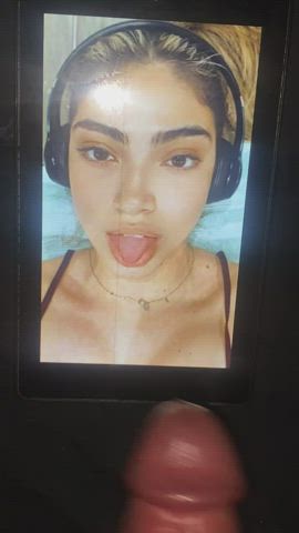 BBC Big Dick Cumshot Facial Latina gif