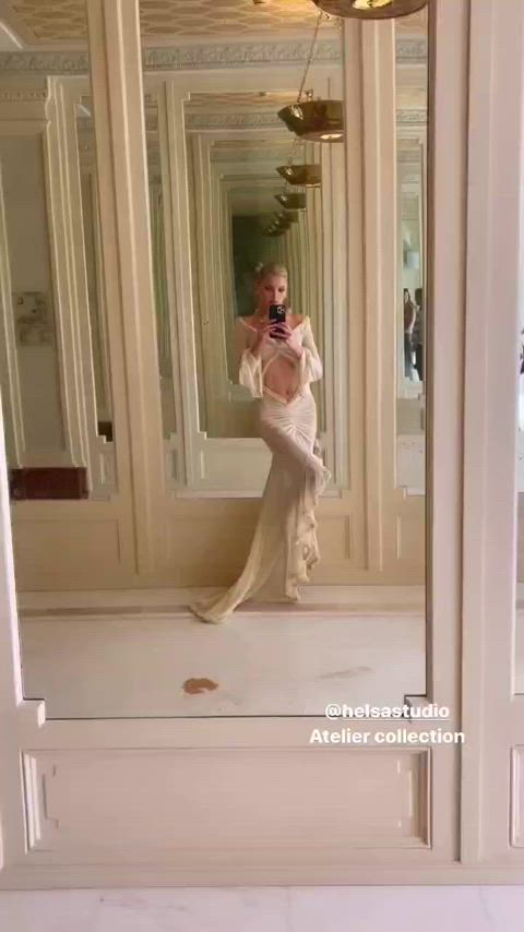 cleavage elsa hosk model natural tits nipples see through clothing skinny small tits