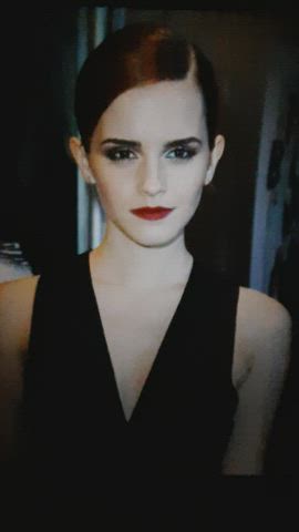 cum cumshot emma watson lipstick tribute gif