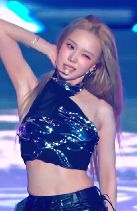 abs armpits asian blonde choke dancing korean kpop gif
