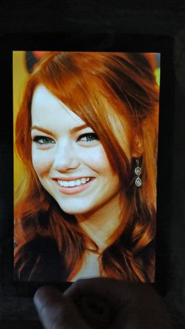celebrity cum cumshot emma stone facial redhead tribute gif
