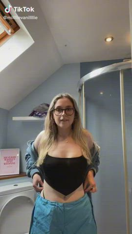 braless nipple piercing see through clothing tiktok gif