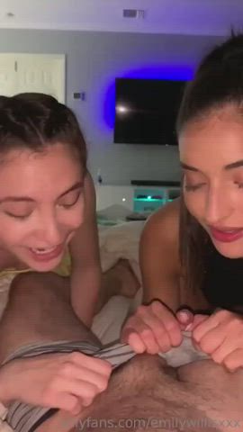 Double Blowjob Latina Thick Cock gif