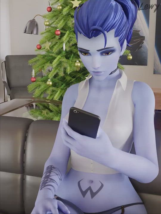 Widowmaker and Futa Tracer under mistletoe (Lewy) [Overwatch]