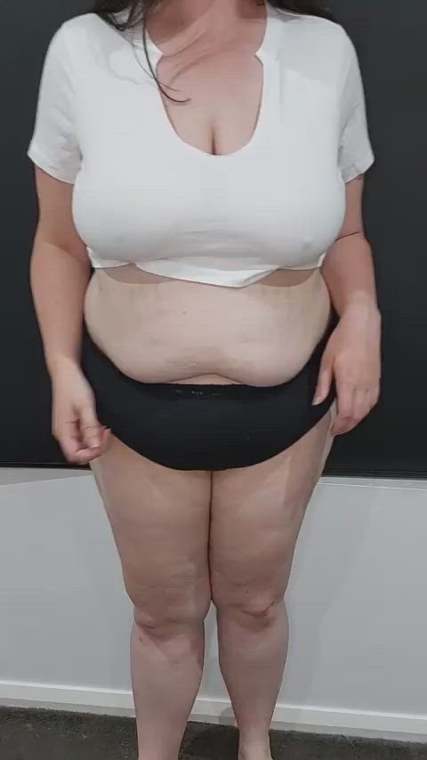 bbw chubby homemade natural tits onlyfans saggy tits gif