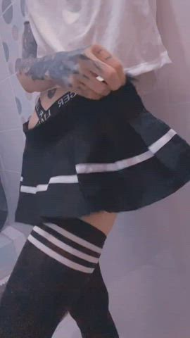 Cute Legs OnlyFans Pale Pretty Schoolgirl Skinny Small Tits Stockings gif