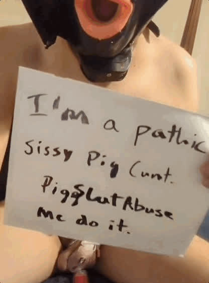 caged exposed humiliation mask sissy sissy slut slave submissive gif