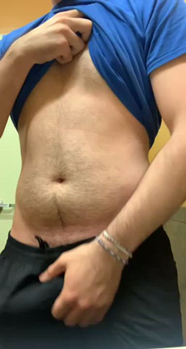 Horny in the bathroom at work
