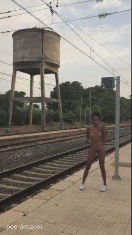 Pee Peeing Piss Pissing Public Teen gif