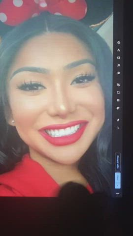 cumshot facial pretty smile gif