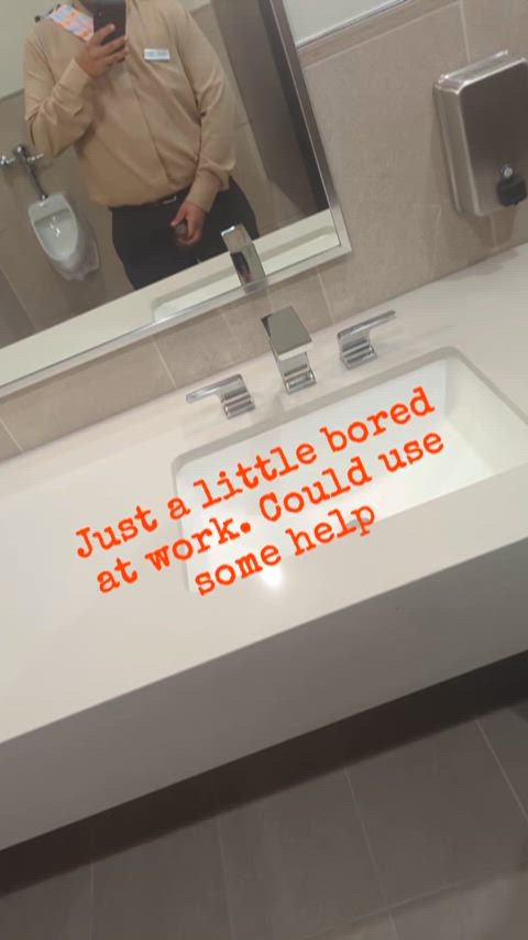 bored and ignored solo work exposed-in-public gif