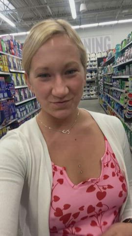 boobs examination exhibitionist exposed flashing natural tits public gif