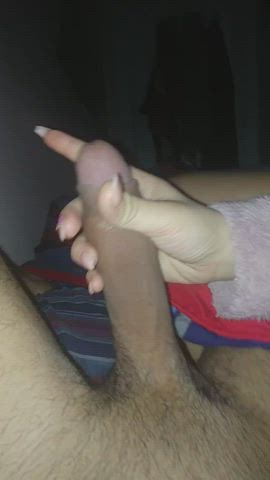 bbc big dick cock handjob interracial gif