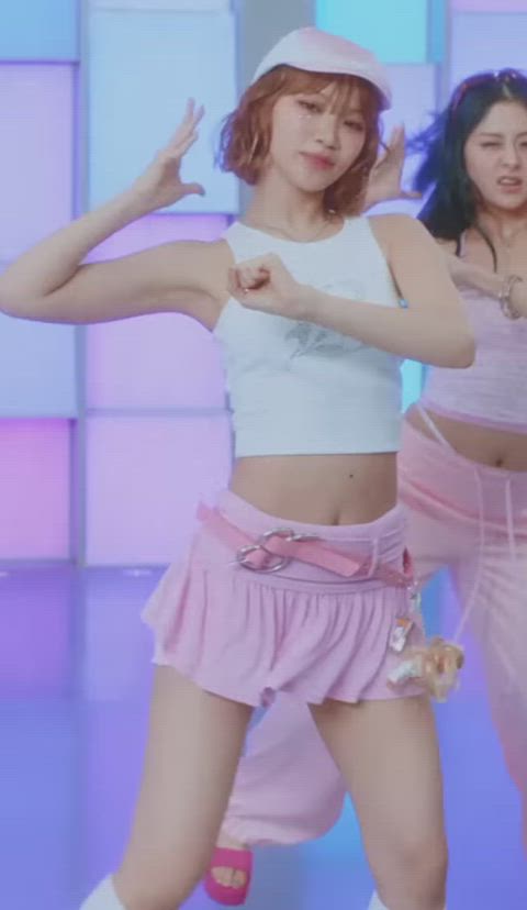 abs armpits asian dancing korean short hair twerking upskirt kpop gif