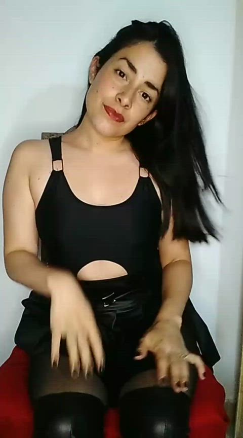 domme pegging strap on gif