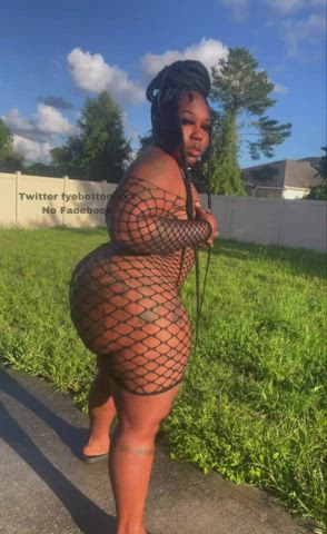 Outside in fishnets