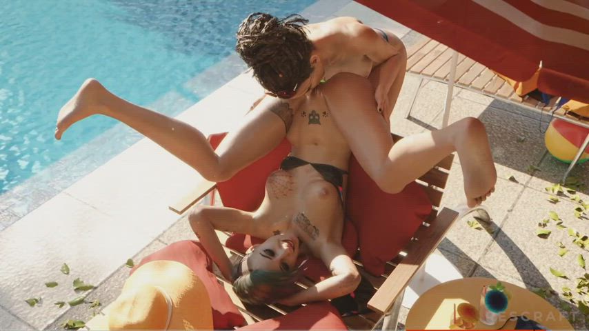18 Years Old 3D Ass Eating Babe Blonde Lesbian Petite Pretty Teen gif