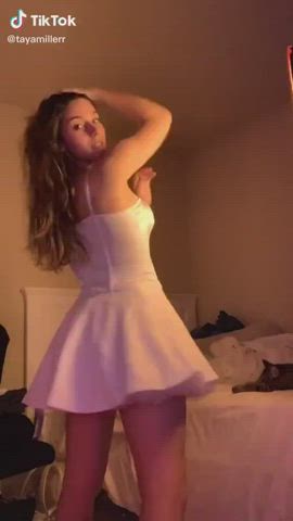 brunette dancing tiktok gif