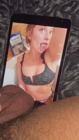 Cuckold Girlfriend Tattoo Tongue Fetish Tribute gif