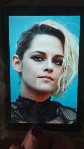 blonde brunette celebrity cum cumshot facial kristen stewart tribute gif