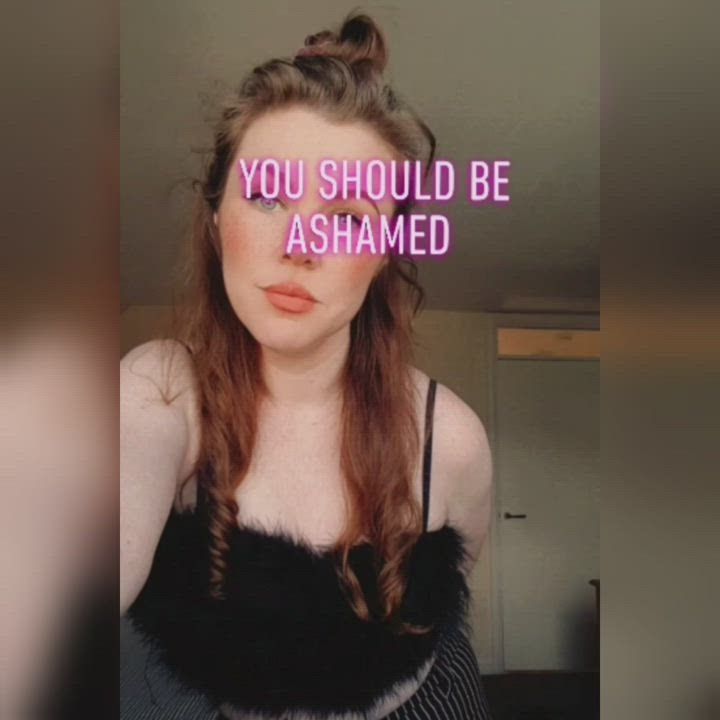 Femdom Goddess Humiliation Redhead Worship gif