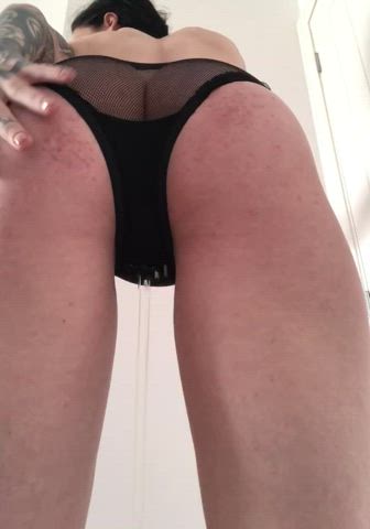 Cute mesh panties got soaked